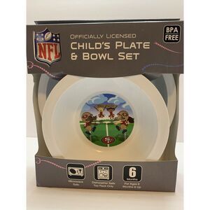 NFL San Francisco‎ 49ers Child's Plate And Bowl Set NFL kids Officially Licensed